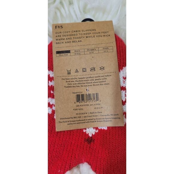 Field and Stream Cozy Cabin Snowflake Slipper Socks with Aloe Unisex New - Picture 5 of 5